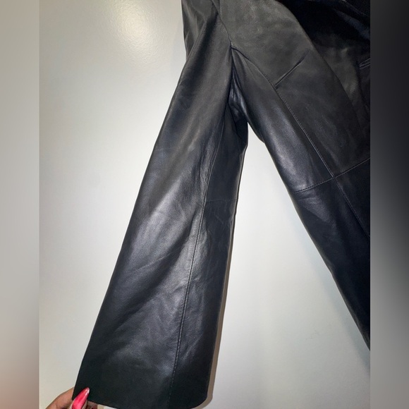 Luxury Genuine Leather Longline Coat Adjustable Tie Waist Unisex & Curvy Fit XXL - Picture 15 of 17